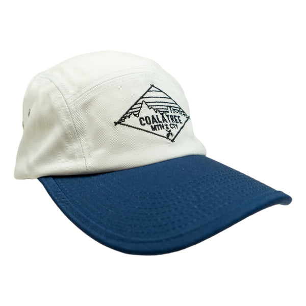 Five Panel Hat white and blue