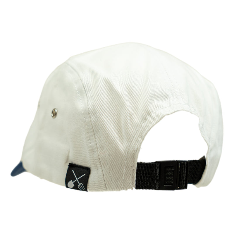 Five Panel Hat white and blue