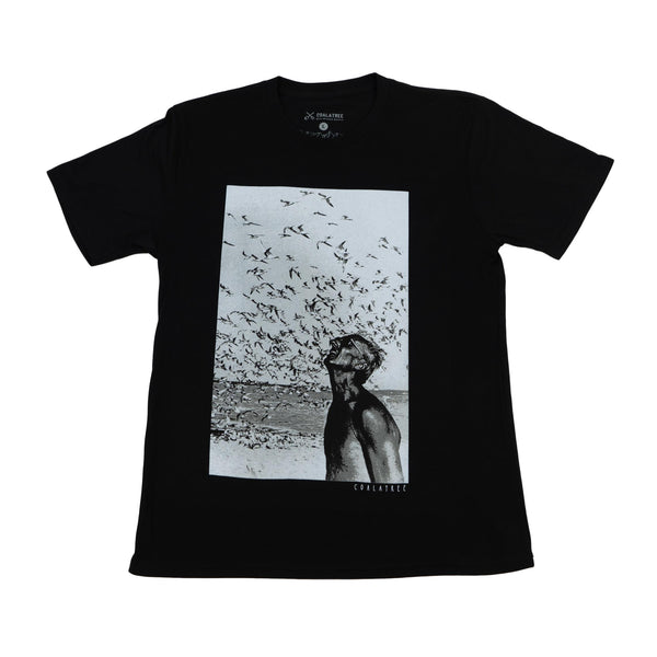 Jacques Cousteau Tee in Black: Dive into Sustainable Style